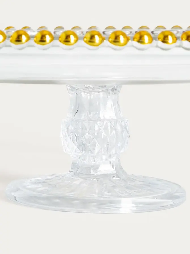 Patera GOLDEN BALLS na nóżce ze złotymi elemantami 