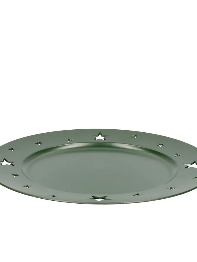 Taca ozdobna PLAST z gwiazdkami zielona 33 cm