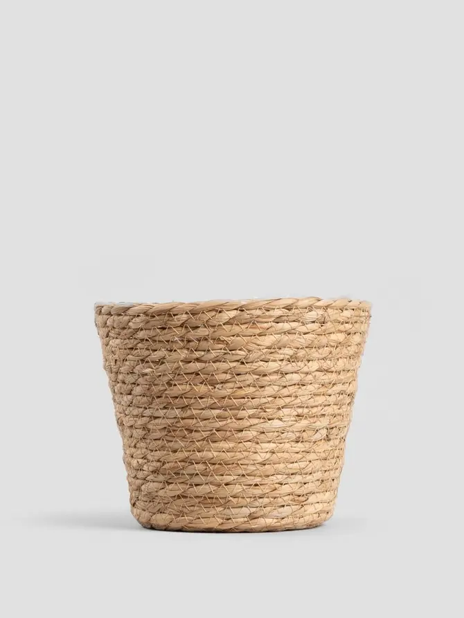 Osłonka na doniczkę LUMBO pleciona naturalna 19x15 cm