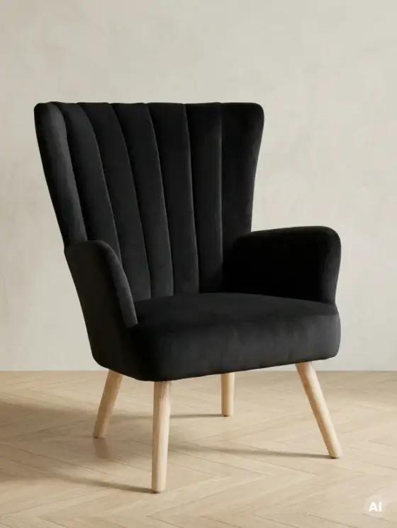Fotel MILLS czarny 75x79x102 cm