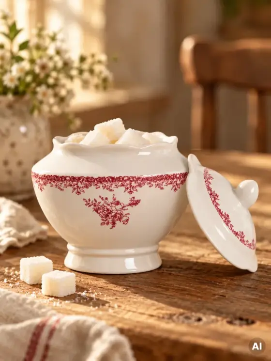 Cukiernica LOURRY porcelanowa czerwona 0,3 l