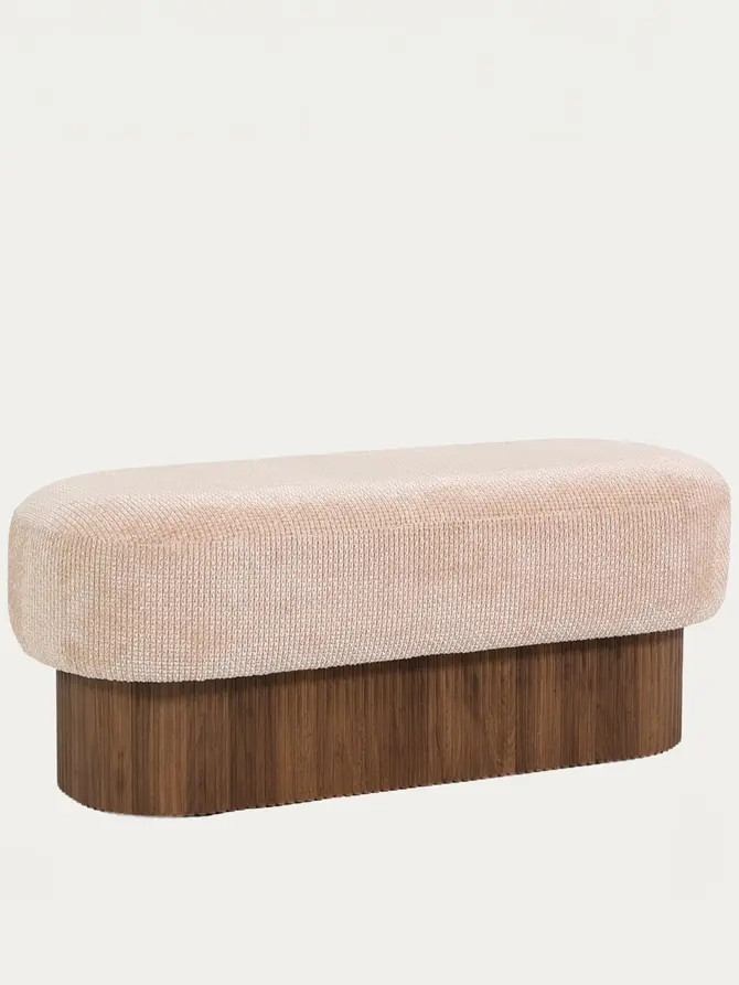 Pufa MAVERO ze schowkiem beżowa 110x45x46 cm