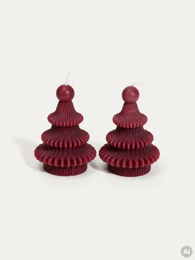 Świece dekoracyjne FESTIVE CHEER Merlot 2 szt.