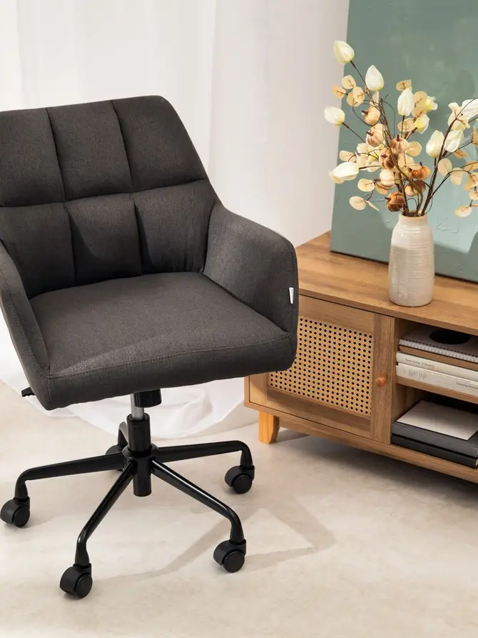 Fotel SEENSA obrotowy szary 58x67x81-89 cm