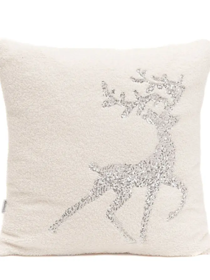 Poszewka NIKO z reniferem w cekiny 45x45 cm
