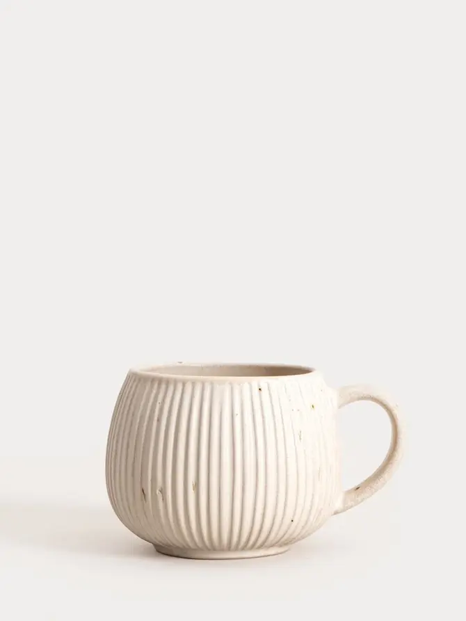 Kubek ALMOS porcelanowy baryłka w prążki 0,25 l