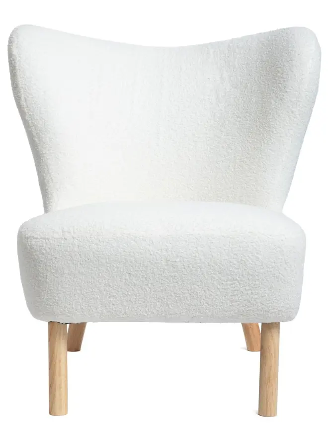 Fotel RUKA w tkaninie TEDDY ecru 69x80x79 cm