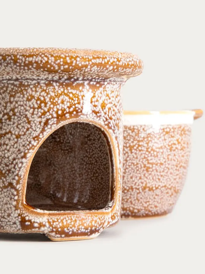 Zestaw do fondue KROS z podgrzewaczem 15x12 cm