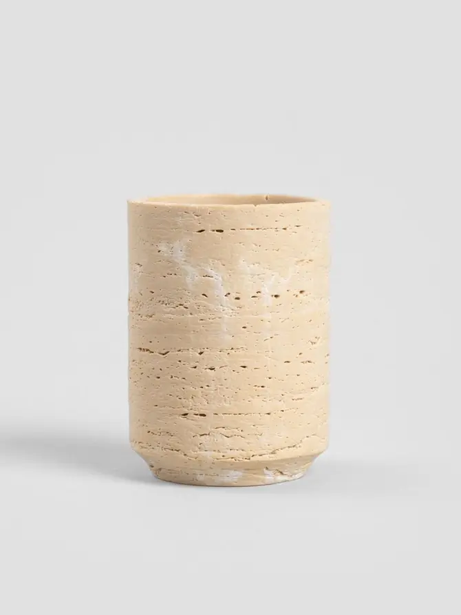 Kubek łazienkowy NAIA z efektem kamienia 8x10,5 cm