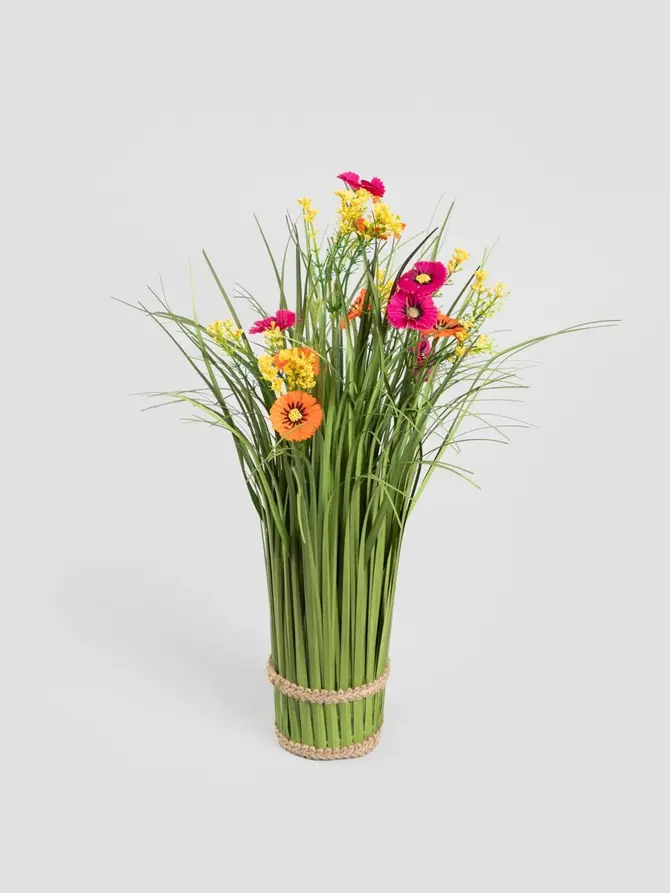 Roślina sztuczna VENNY fiołki pomarańczowo-fuksjowe 35 cm