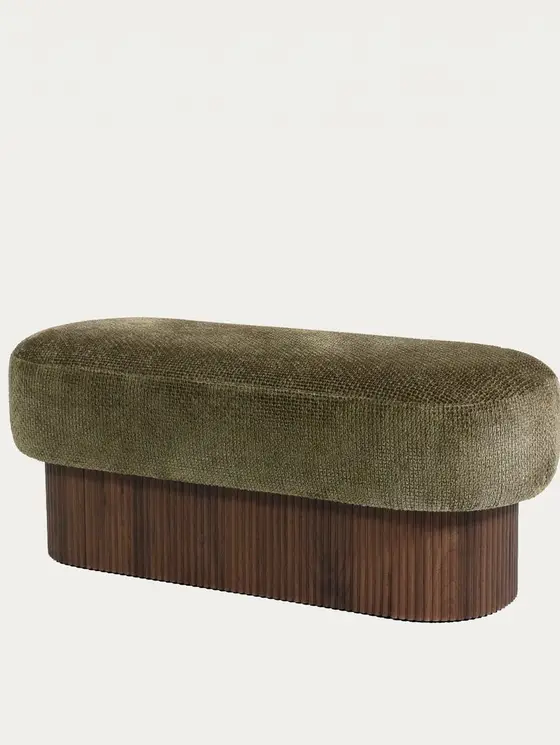 Pufa MAVERO ze schowkiem oliwkowa 110x45x46 cm
