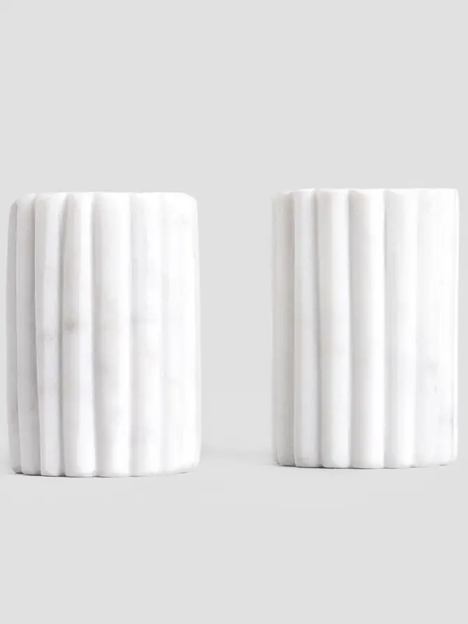 Zestaw przyprawników MARBLE STRIPES marmurowych ryflowanych 2 el