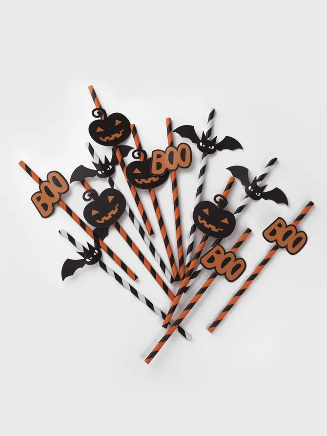 Komplet papierowych słomek GHOST TOWN mix wzorów 12 pcs