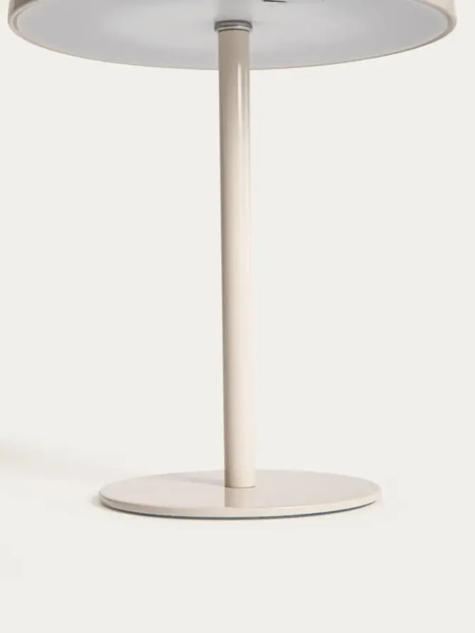 Lampka stołowa PIXEL metalowa kremowa 15,5x15,5x20,5 cm