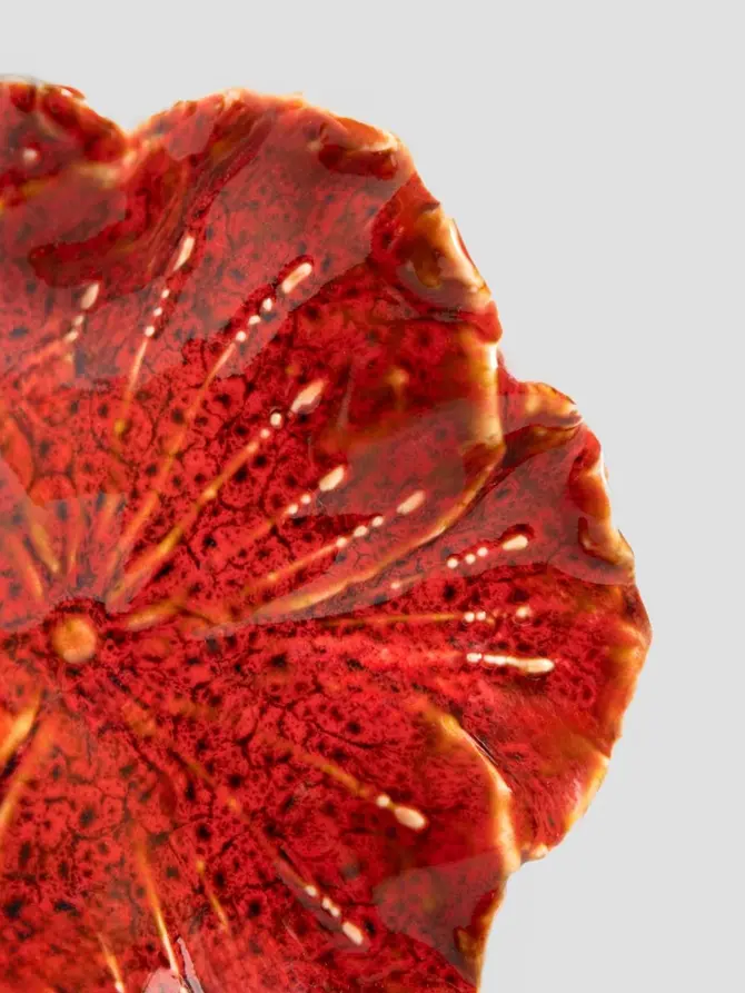 Taca dekoracyjna EDME ceramicza czerwona 13x11,5x3 cm