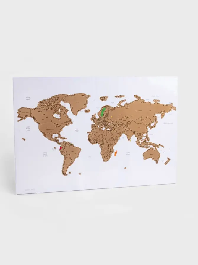 Mapa świata KESDO zdrapka 60x40x2 cm