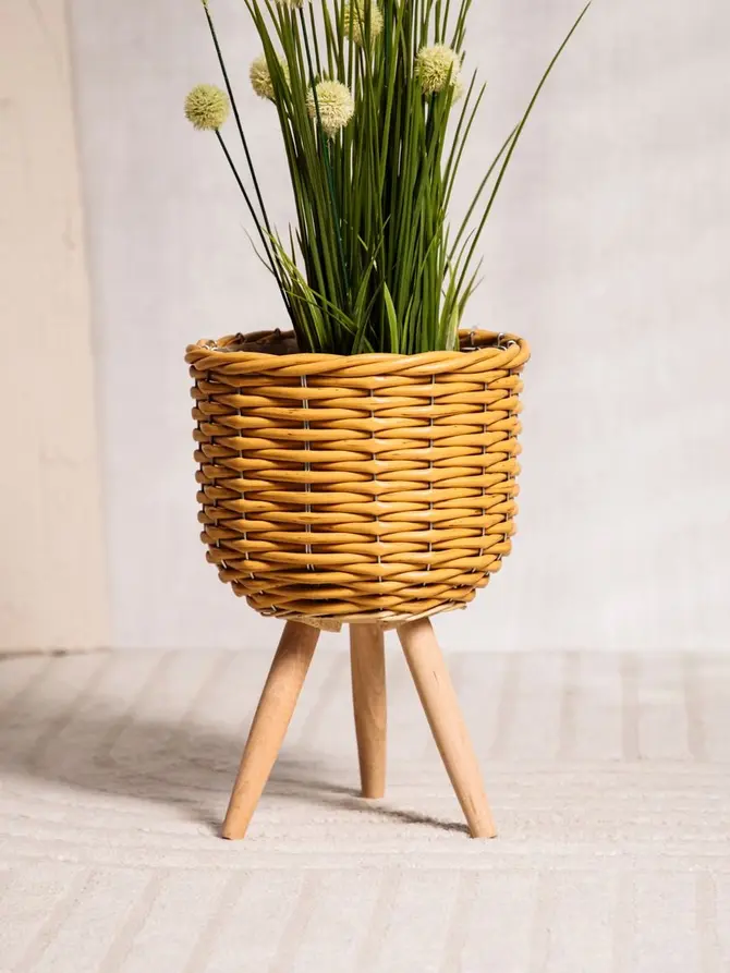 Kwietnik FLORSU na nóżkach beżowy 21x33 cm