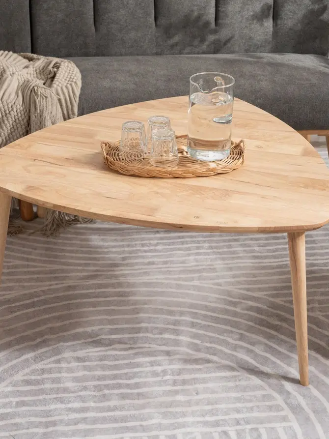 Stolik PURNAM naturalny 90x90x45,5 cm