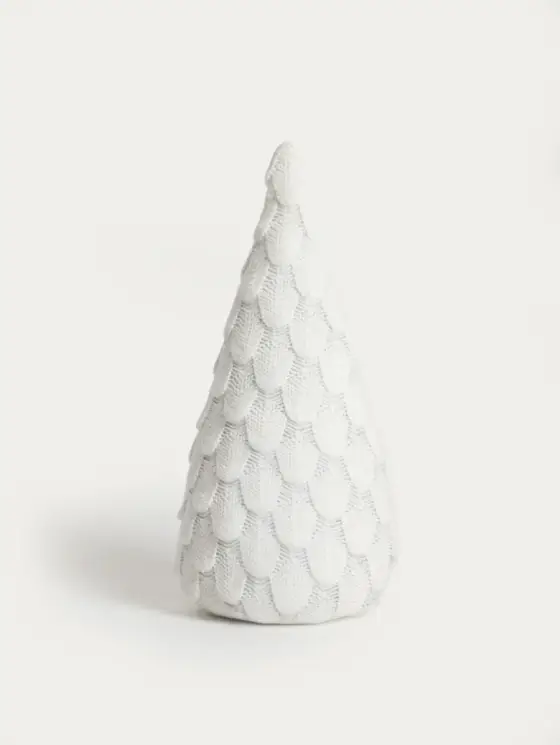 Dekoracja TREELY choinka materiałowa biała 15x15x38 cm