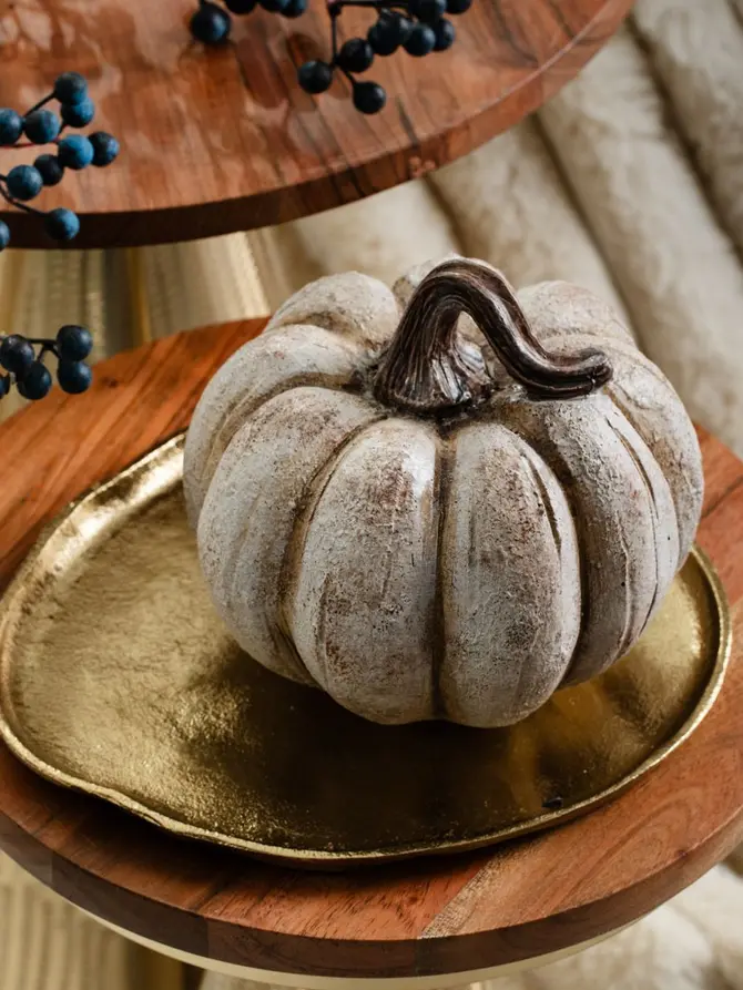 Dynia PUMPKIN z teksturą beżowa 16x16x14 cm