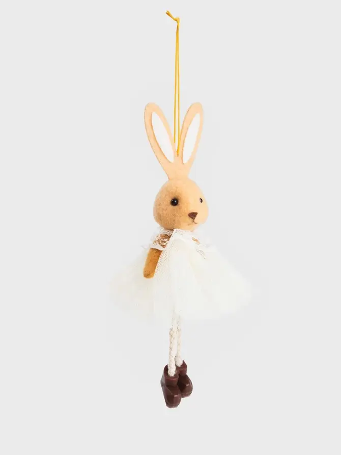 Zawieszka BALLERINA wielkanocna królik ecru 17 cm