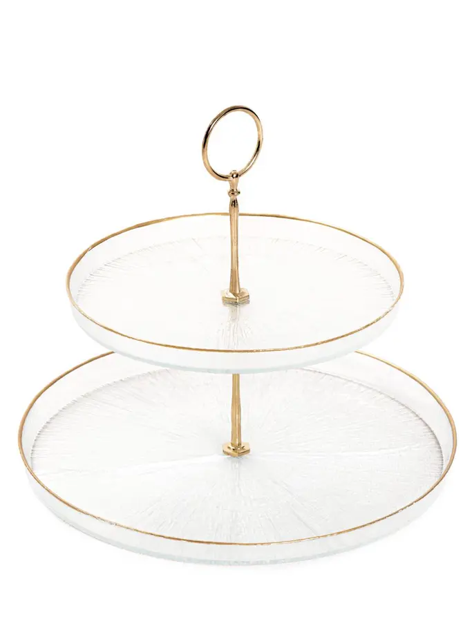 Patera MONZE dwupoziomowa transparentna 21 cm, 28 cm