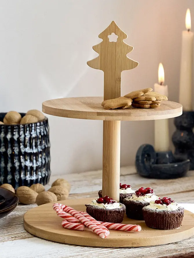 Patera BAMBOU dwupoziomowa z choinką 30x25 cm