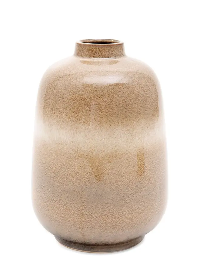 Wazon SOLETO ceramiczny beżowy 15,5x15,5x22 cm