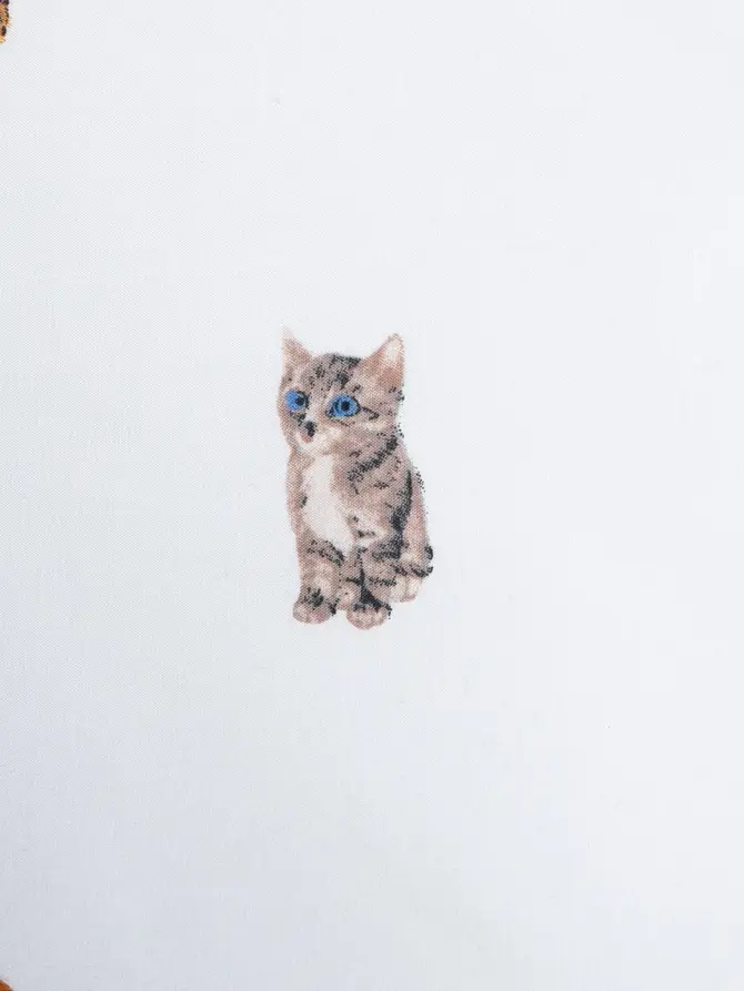 POŚCIEL GATTINO z mikrofibry w kotki 220X200 2X[50X60]