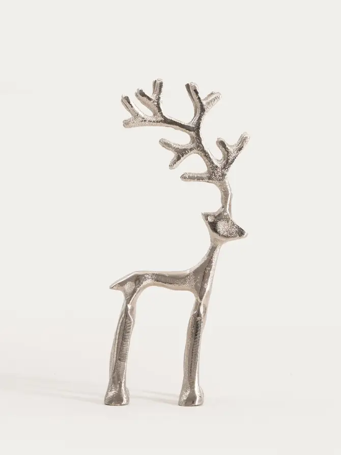 Figurka AGRI renifer srebrny 23 cm