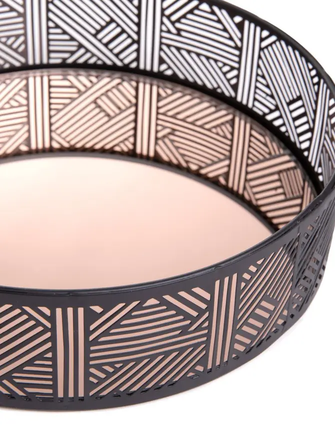 Taca ART DECO z lustrem czarna 20x5 cm