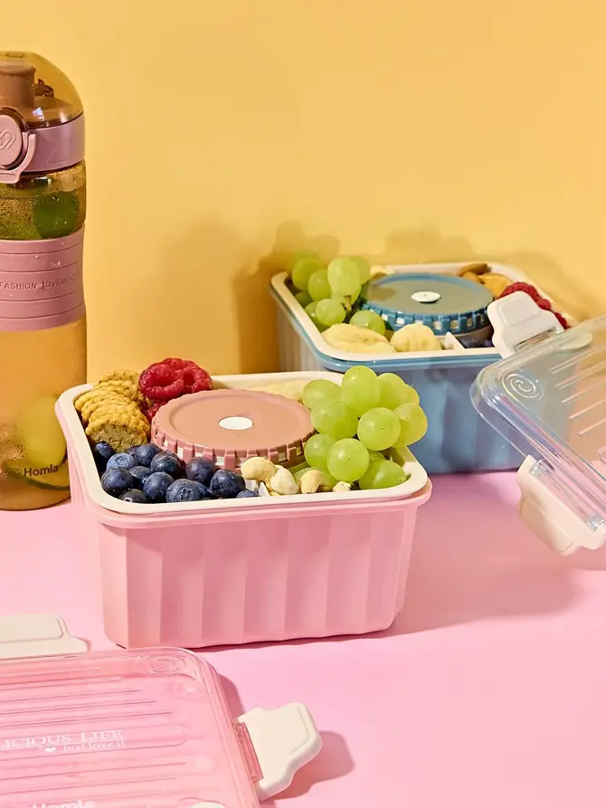 Lunchbox POPPIE z łyżeczką różowy 2.15 l