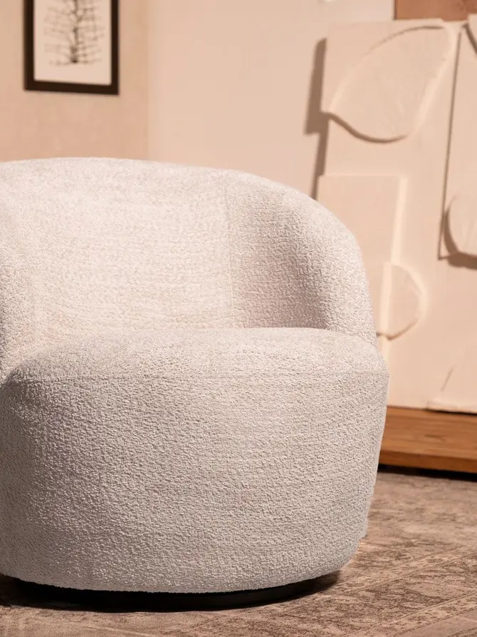 Fotel SVINGEN obrotowy ecru 65.5x77x69cm