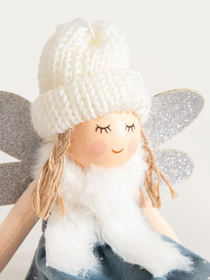 Zawieszka PLYS aniołek w niebieskiej sukience 18 cm