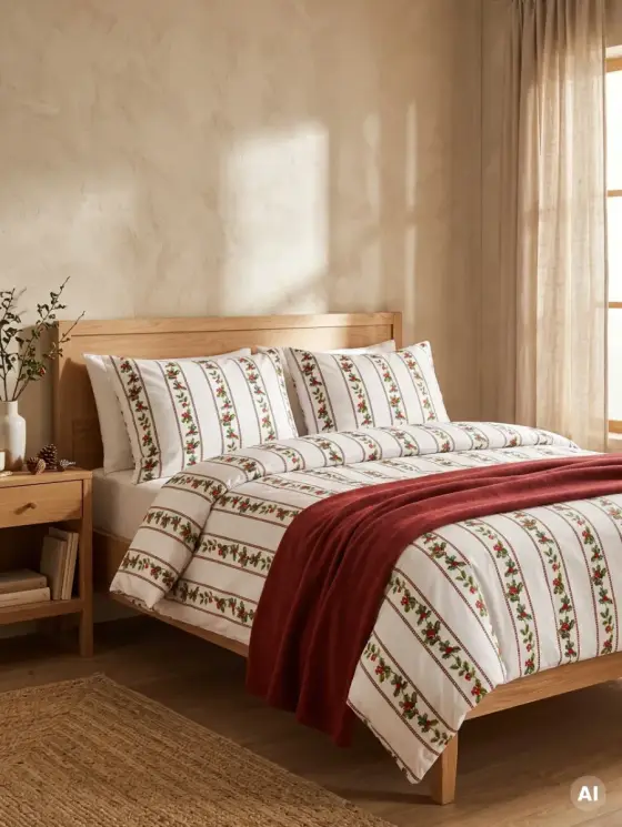 Pościel ELARIS z mikrofibry w świąteczny wzór 160x200 + 2*70x80 cm