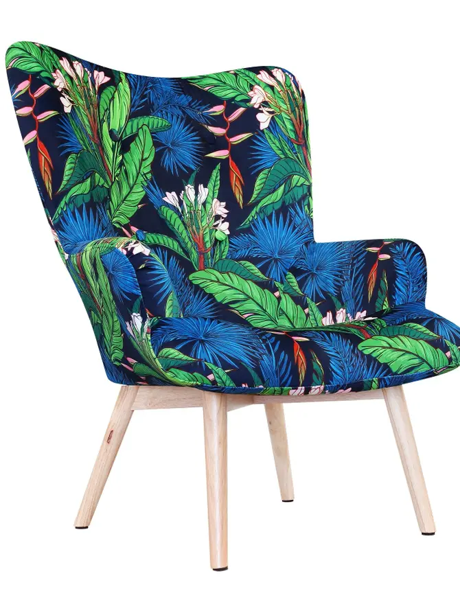 Fotel z motywem roślinnym MOSS BOTANIC 70x95 cm ALL 977811