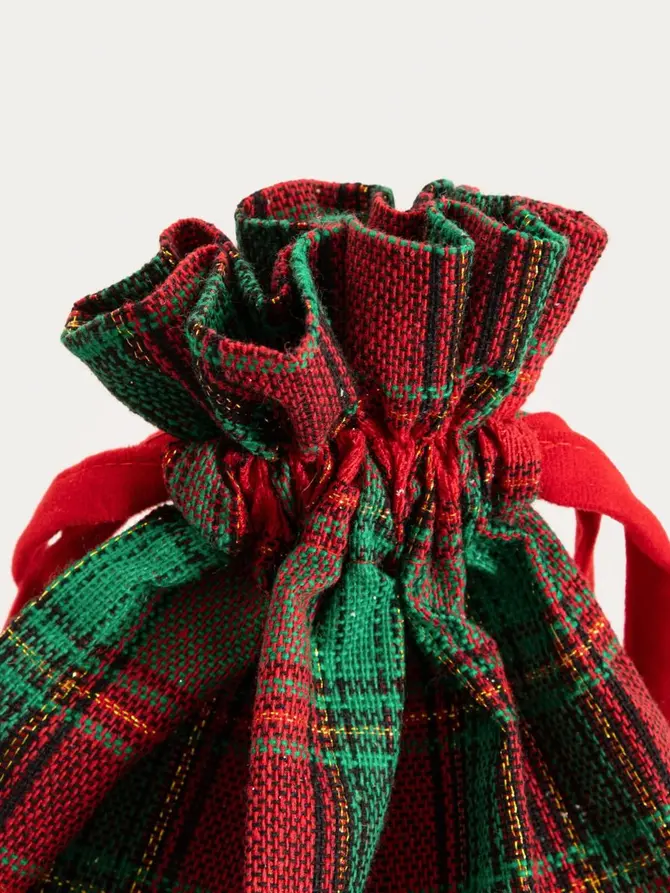 Worek TARTAN w kratę czerwono-czarną 30x50 cm