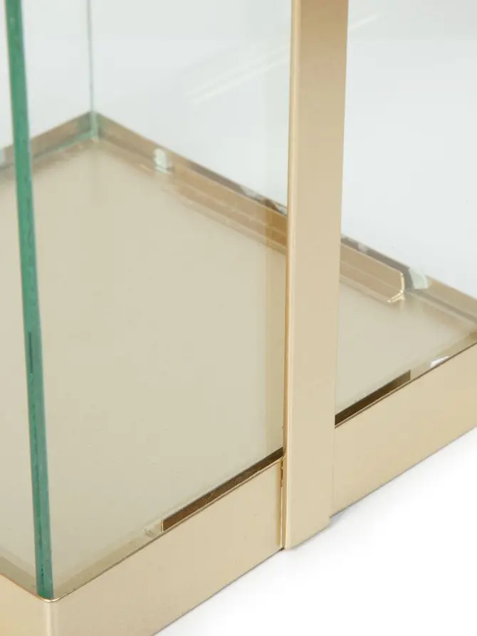 Latarnia BRELA metalowa złota 20x20x45 cm