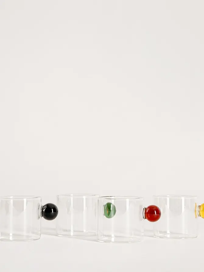 Zestaw filiżanek BOBBLY z kolorową kulką, 4 szt. 0,08 l