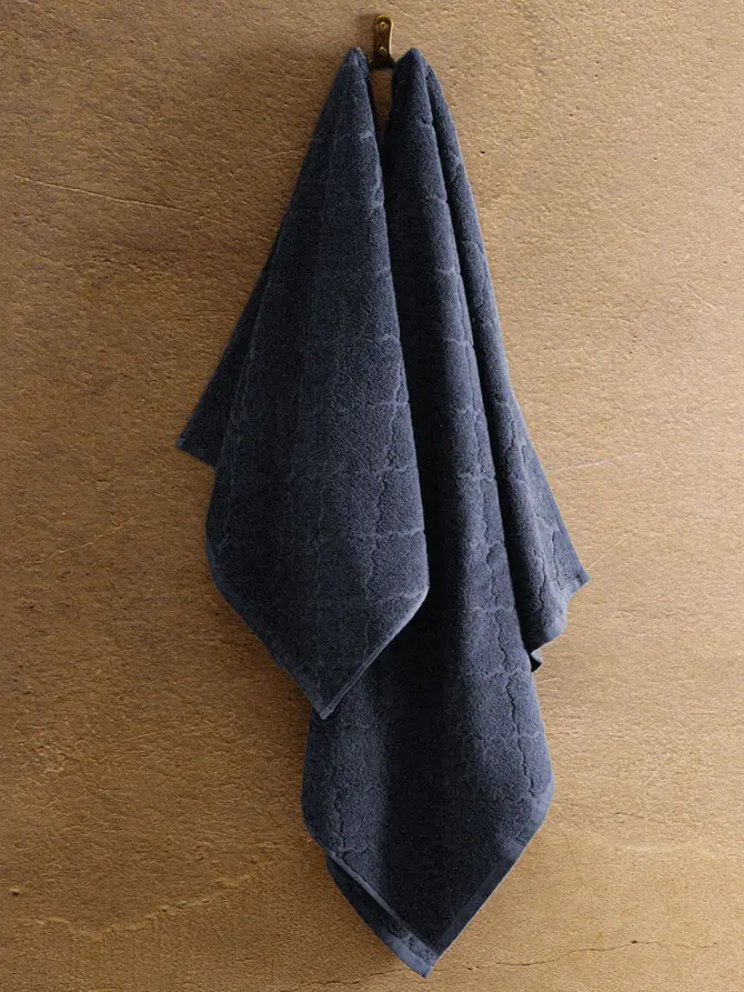 Ręcznik SAMINE Granatowy z marokańską koniczyną 50x90 cm