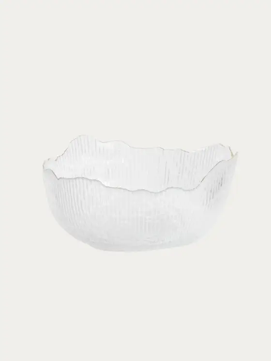 Miska APOLA ryflowana transparentna L 9 cm x 20 cm