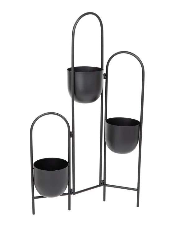 Kwietnik FLOERO metalowy czarny 49x14x80 cm