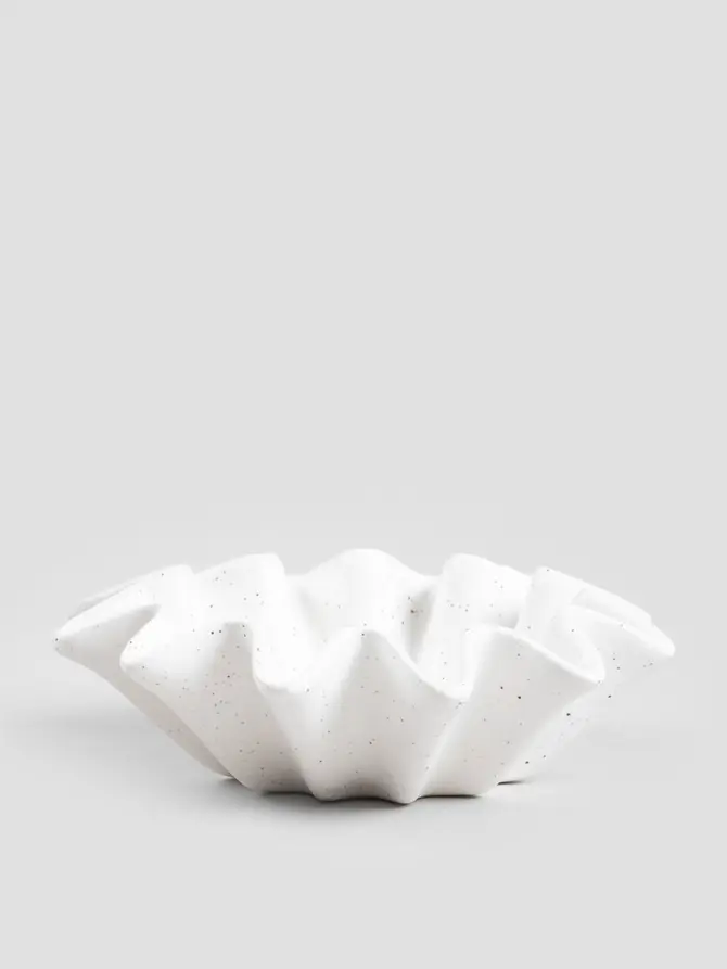 Misa dekoracyjna EVANIA ceramiczna biała 19x19x6 cm