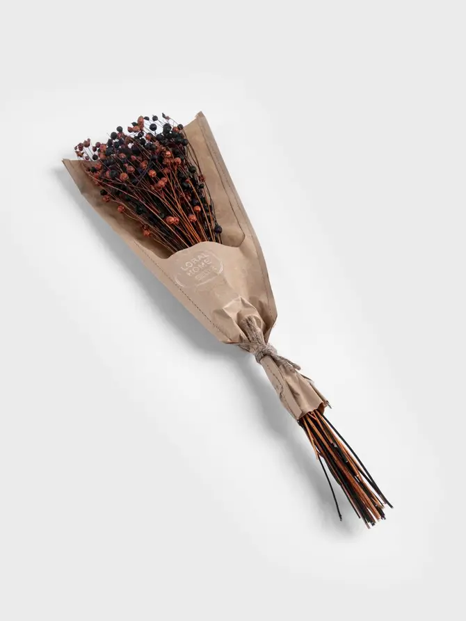 Bukiet suszek DURRE kuleczki pomarańczowo-czarne 45 cm