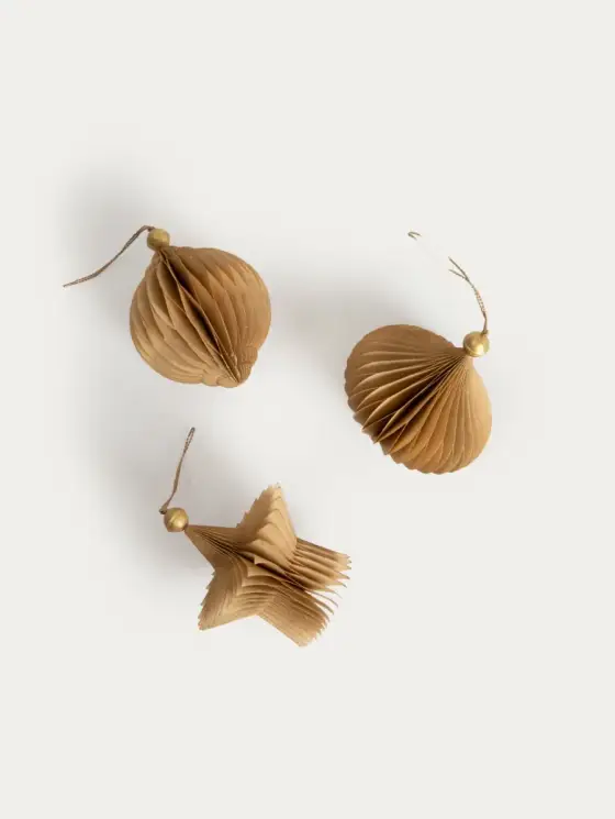 Zestaw zawieszek PAPPER papierowe kremowe 3 szt.
