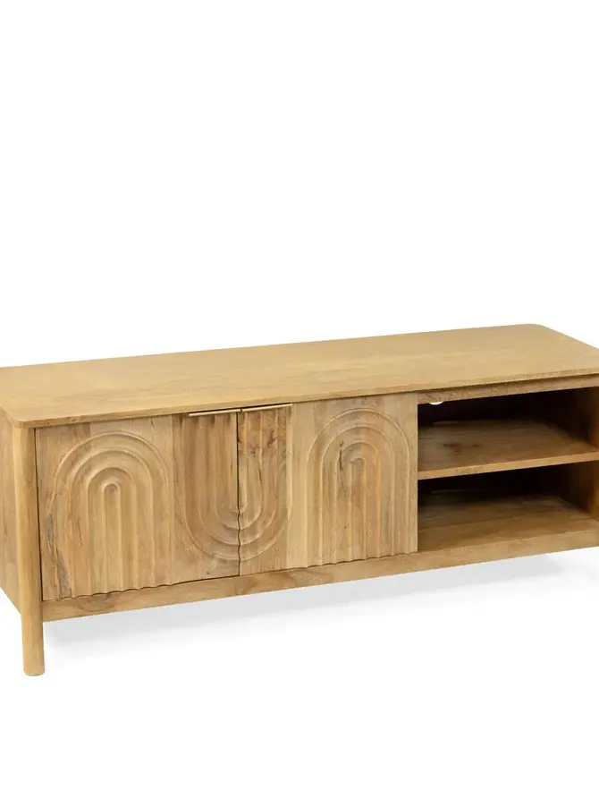 Szafka RTV SURAT lite drewno mango 131x40x50 cm