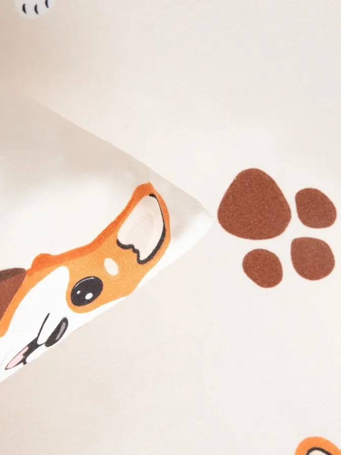 Pościel EC CORGI z mikrofibry w pieski Corgi 140x200 + 1*70x80 cm
