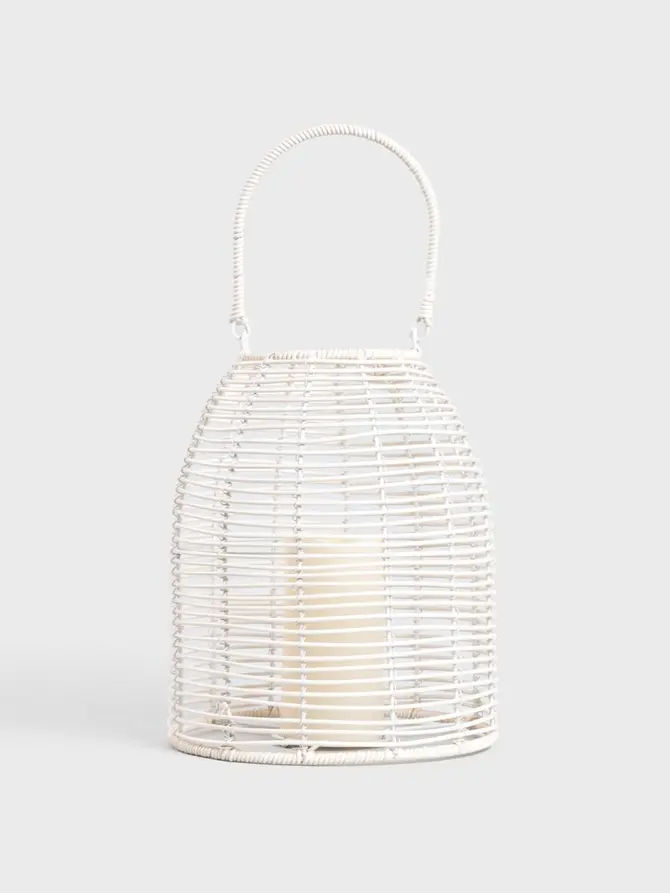 Lampion ogrodowy MODERN HAMPTONS ze świecą LED 24x28 cm