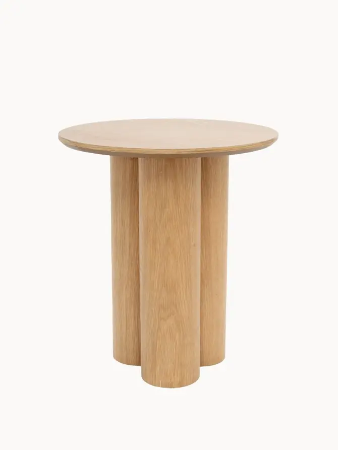 Stolik kawowy LUMBERA naturalny w okleinie dębowej 40x40x45 cm