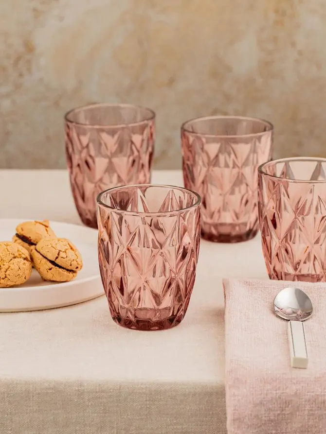 Zestaw szklanek LUNO różowych 4 szt. 280ml